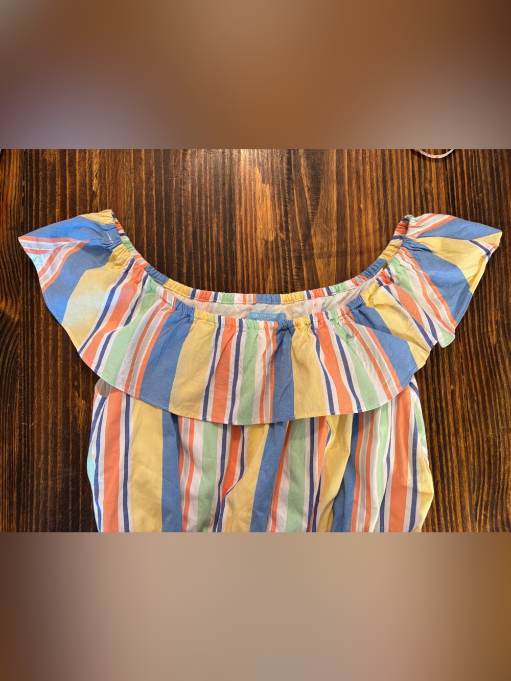 Draper James RSVP Off-the-Shoulder Striped Midi Dress | Size Large - Picture 5 of 5